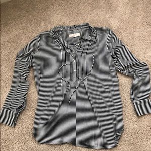 Loft black and white popover tunic